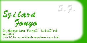 szilard fonyo business card