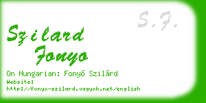 szilard fonyo business card